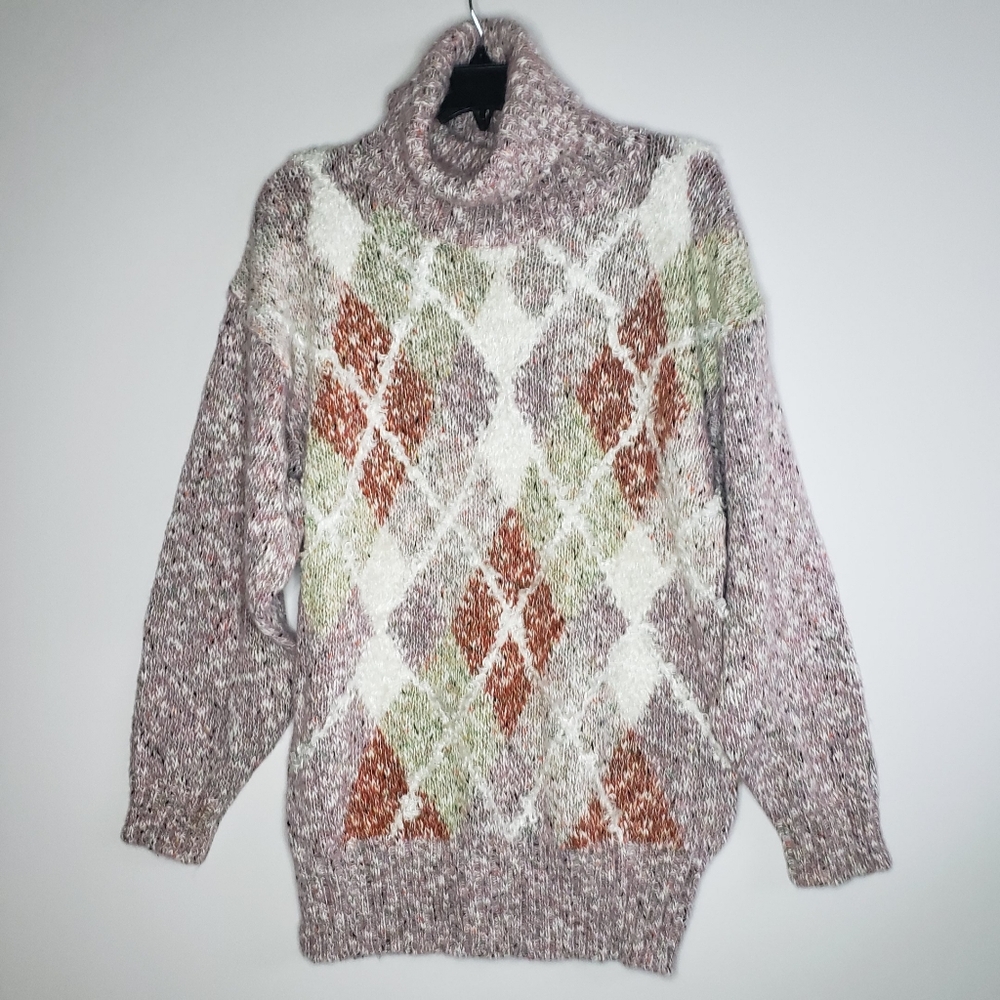 Carducci Turtleneck Sweater 25% Mohair Vintage Mens Size L Hong Kong made Rare